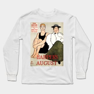 HARPER'S AUGUST Magazine Cover Advertising by Edward Penfield American Poster Artist Long Sleeve T-Shirt